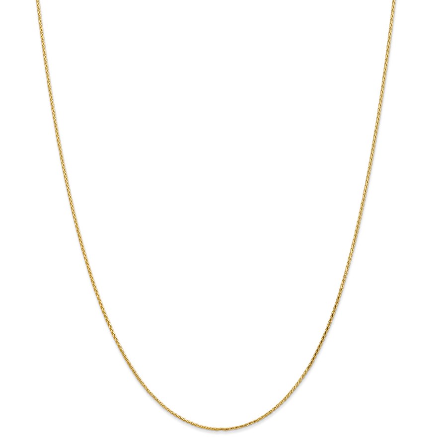 14k Gold 1.0 mm Diamond-cut Wheat Chain Necklace - 16 in.