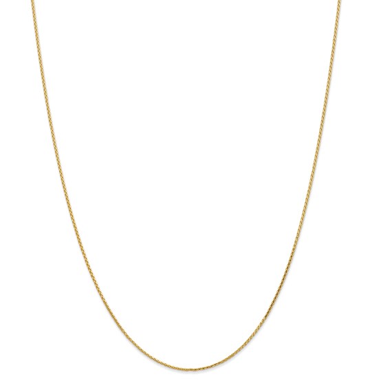 14k Gold 1.0 mm Diamond-cut Wheat Chain Necklace - 20 in.