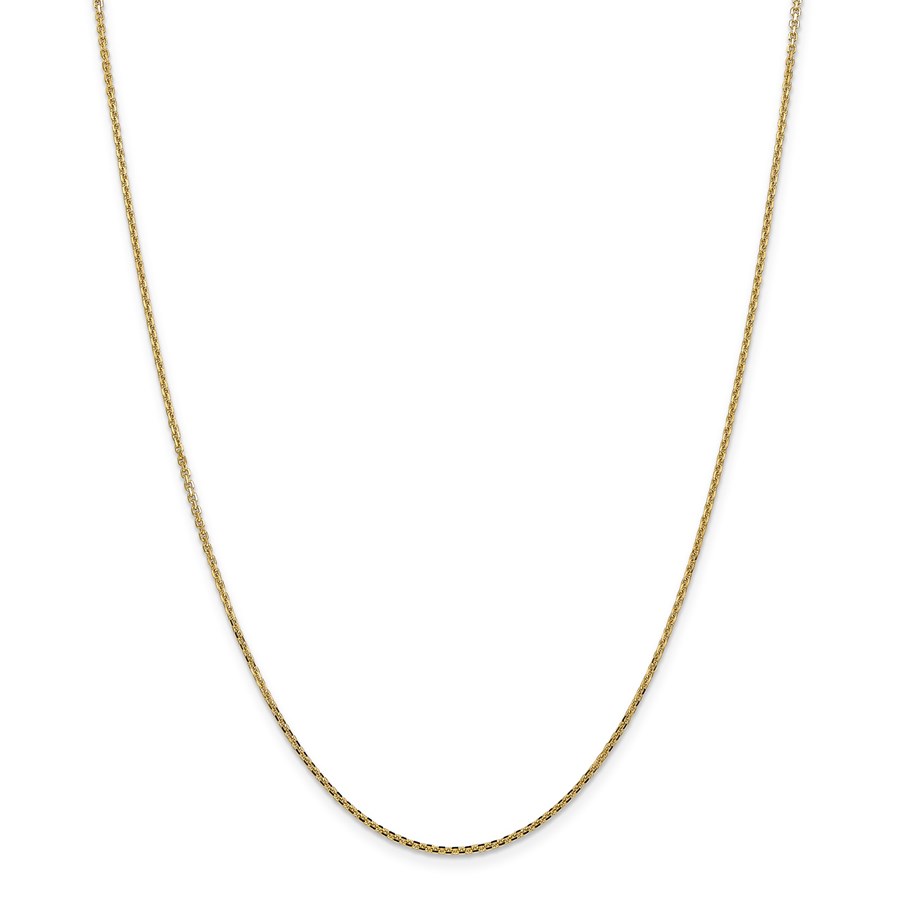 14k Gold 1.3 mm Solid Diamond Cut Cable Chain - 18 in.