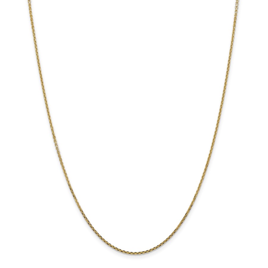 14k Gold 1.3 mm Solid Diamond Cut Cable Chain - 20 in.