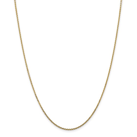 14k Gold 1.3 mm Solid Diamond-cut Cable Chain Necklace - 24 in.