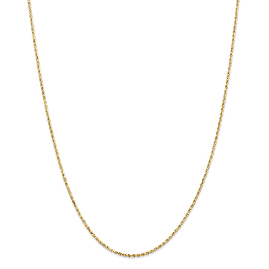 14k Gold 1.50 mm Diamond-cut Rope with Chain Necklace - 24 in.