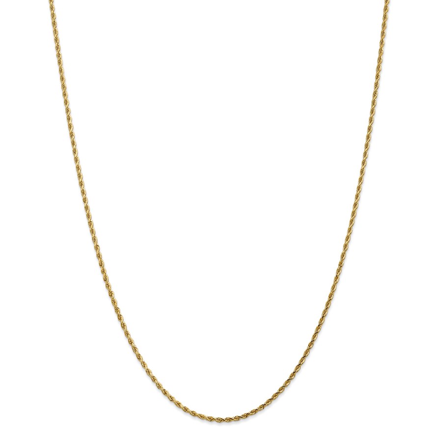 14k Gold 1.75 mm Diamond-cut Rope with Chain Necklace - 30 in.
