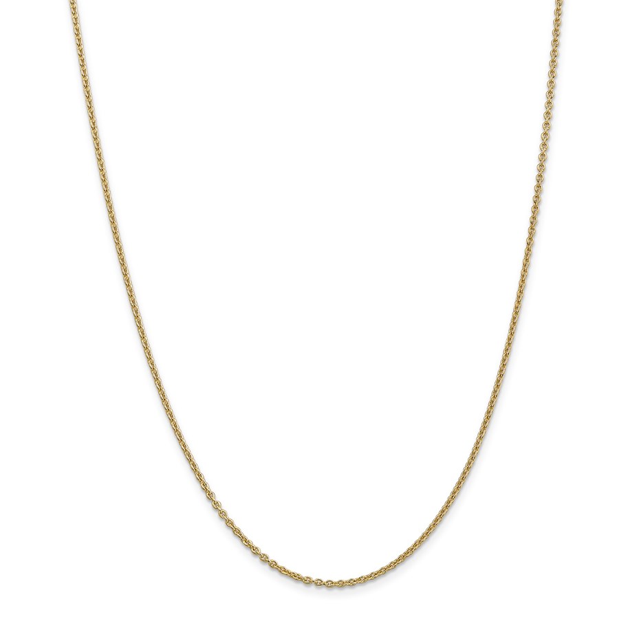 14k Gold 1.8 mm Solid Polished Cable Chain Necklace - 24 in.