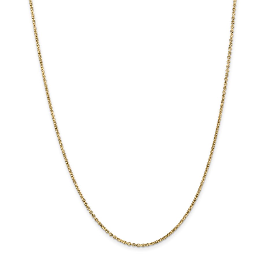 14k Gold 1.8 mm Solid Polished Cable Chain Necklace - 24 in.