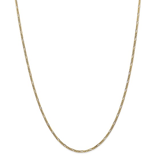 14k Gold 1.80 mm Flat Figaro Chain Necklace - 20 in.