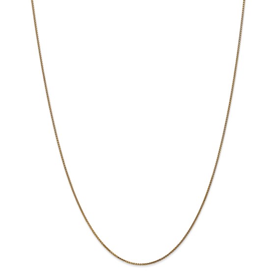 14k Gold 1 mm Solid Diamond-cut Spiga Chain Necklace - 18 in. 14k Gold 1 mm Solid Diamond-cut Spiga Chain Necklace - 18 in.