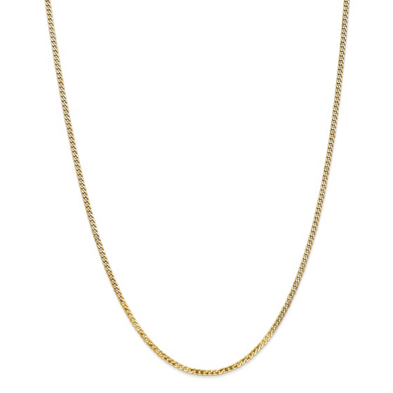 14k Gold 2.2 mm Beveled Curb Chain - 24 in. 14k Gold 2.2 mm Beveled Curb Chain - 24 in.