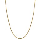 14k Gold 2.25 mm Diamond Cut Rope w/Lobster Clasp Chain - 24 in.