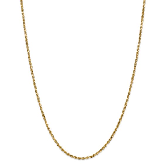 14k Gold 2.25 mm Diamond Cut Rope w/Lobster Clasp Chain - 24 in. 14k Gold 2.25 mm Diamond Cut Rope w/Lobster Clasp Chain - 24 in.