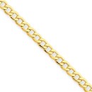 14k Gold 2.5 mm Semi-Solid Curb Link Chain Bracelet - 10 in.