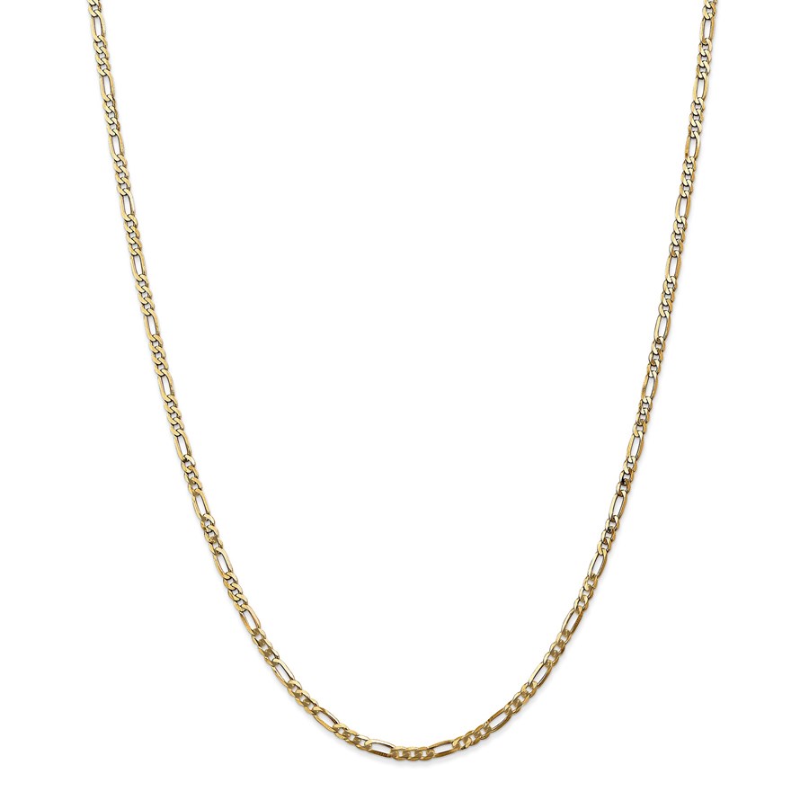 14k Gold 2.75 mm Flat Figaro Chain Necklace - 24 in.