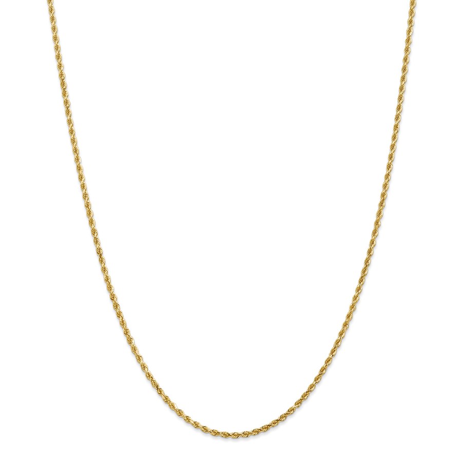 14k Gold 2 mm Diamond-cut Rope Chain Necklace - 22 in.
