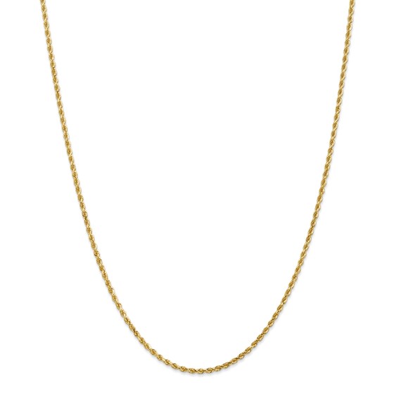 14k Gold 2 mm Diamond-cut Rope Chain Necklace - 24 in. 14k Gold 2 mm Diamond-cut Rope Chain Necklace - 24 in.