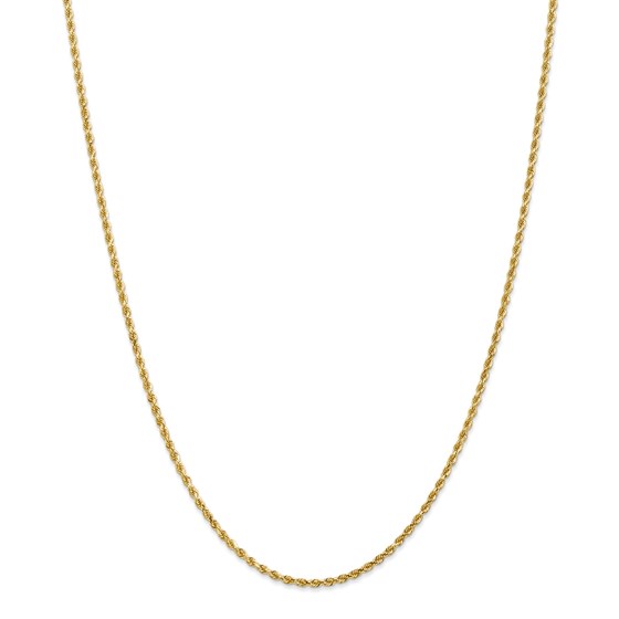 14k Gold 2 mm Diamond-cut Rope Clasp Chain Necklace - 18 in.