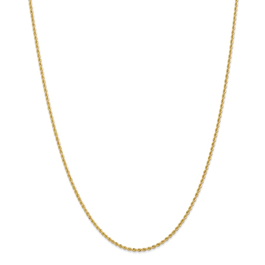 14k Gold 2 mm Handmade Regular Rope Chain Necklace - 20 in.