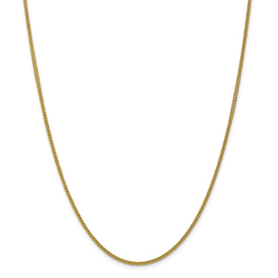 14k Gold 2 mm Semi-solid 3-Wire Wheat Chain Necklace - 24 in. 14k Gold 2 mm Semi-solid 3-Wire Wheat Chain Necklace - 24 in.