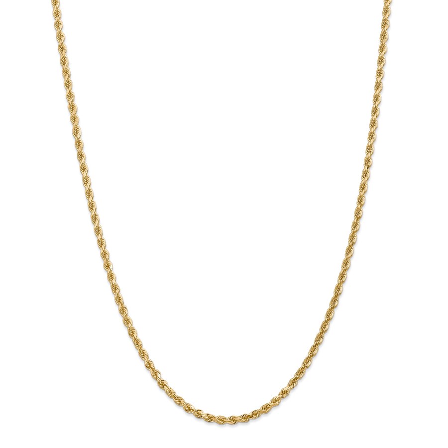 14k Gold 3.20 mm Diamond-cut Rope with Chain Necklace - 30 in.