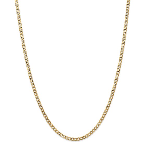 14k Gold 3.35 mm Semi-Solid Curb Link Chain Necklace - 20 in. 14k Gold 3.35 mm Semi-Solid Curb Link Chain Necklace - 20 in.
