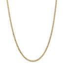 14k Gold 3.35 mm Semi-Solid Curb Link Chain Necklace - 24 in.