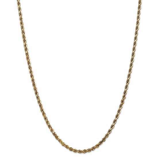 14k Gold 3.5 mm Diamond-cut Rope with Chain Necklace - 24 in. 14k Gold 3.5 mm Diamond-cut Rope with Chain Necklace - 24 in.