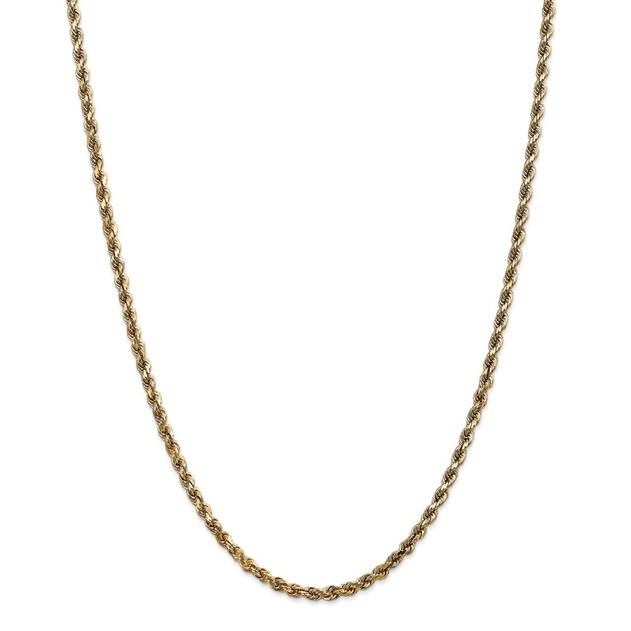 14k Gold 3.5 mm Diamond-cut Rope with Chain Necklace - 24 in.