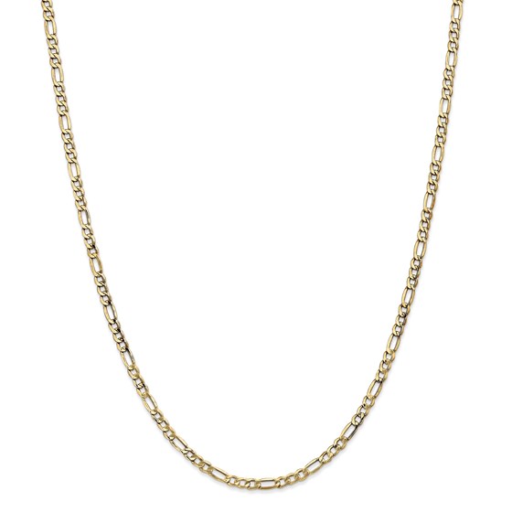 14k Gold 3.5 mm Semi-Solid Figaro Chain Necklace - 20 in. 14k Gold 3.5 mm Semi-Solid Figaro Chain Necklace - 20 in.