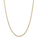 14k Gold 3 mm Open Concave Curb Chain Necklace - 20 in.