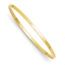 14k Gold 3 mm Polished Square Tube Bangle Bracelet