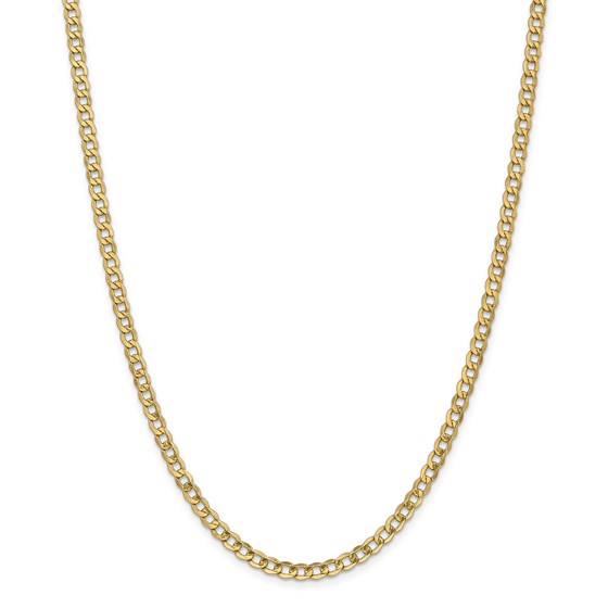 14k Gold 4.3 mm Semi-Solid Curb Link Chain Necklace - 24 in.