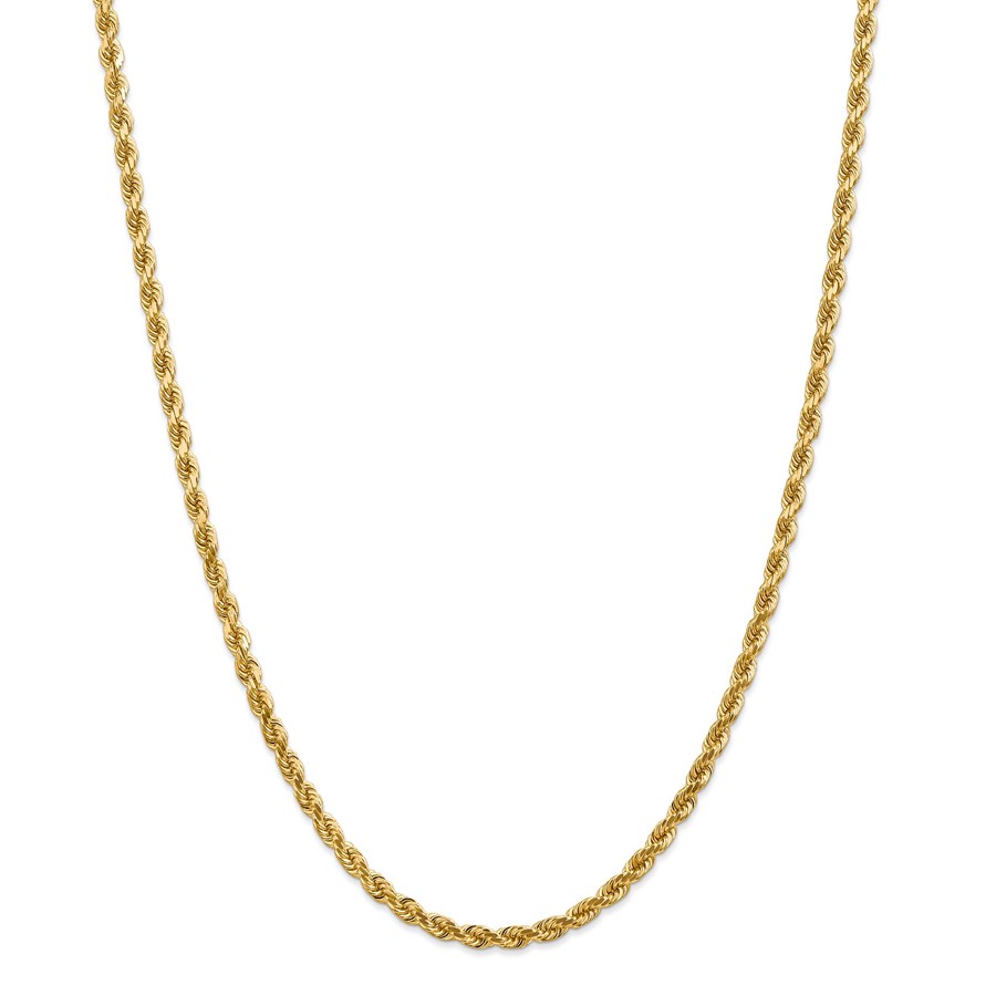 14k Gold 4 mm Diamond-cut Rope Chain Necklace - 24 in.