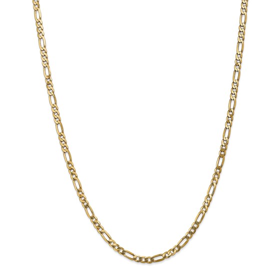 14k Gold 4 mm Flat Figaro Chain Necklace - 20 in. 14k Gold 4 mm Flat Figaro Chain Necklace - 20 in.