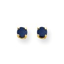 14k Gold 4 mm Sapphire Post Earrings