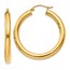 14k Gold 4 mm x 35 mm Polished Tube Hoop Earrings
