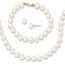 14k Gold 5-6 mm Children's Pearl Bracelet, Necklace & Earring Set