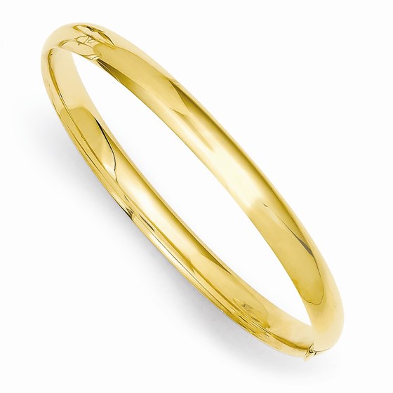14k Gold 5 mm Polished Hinged Baby Bangle Bracelet 14k Gold 5 mm Polished Hinged Baby Bangle Bracelet