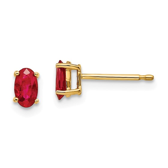 14k Gold 5 mm Ruby Post Earrings 14k Gold 5 mm Ruby Post Earrings