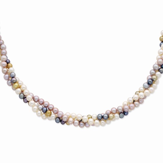 14k Gold 6-7 mm Multicolor Freshwater Cultured Pearl Necklace 14k Gold 6-7 mm Multicolor Freshwater Cultured Pearl Necklace
