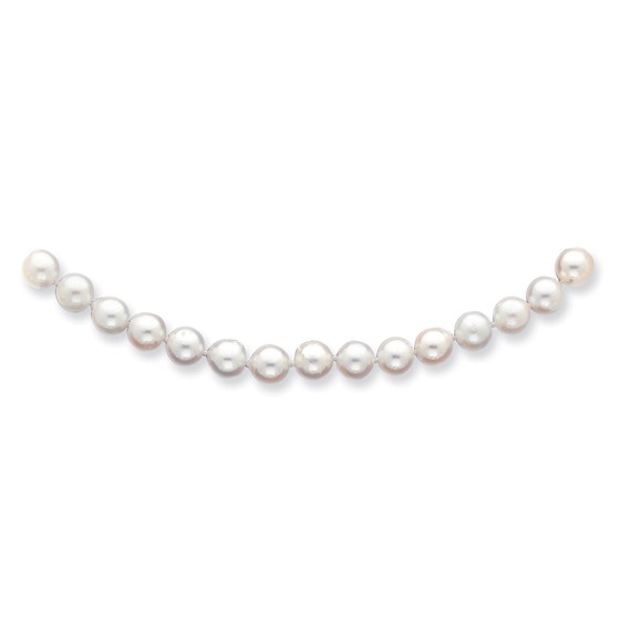 14k Gold 7-8 mm Round Saltwater Akoya Cultured Pearl Necklace