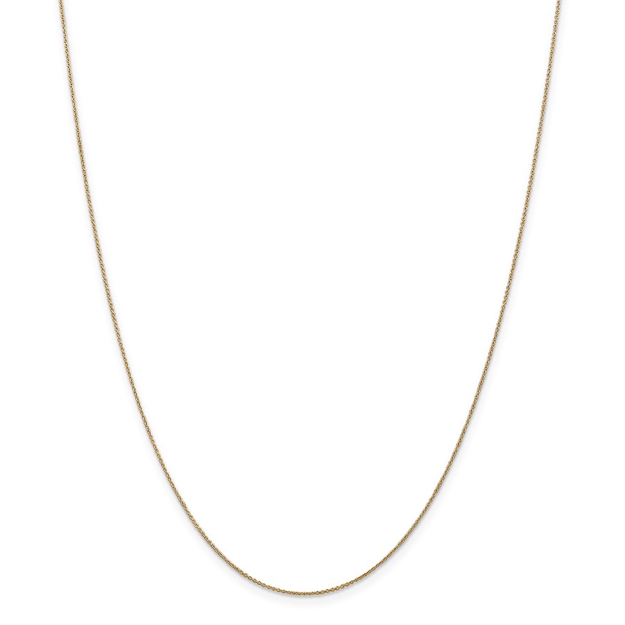 14k Gold .75 mm Solid Polished Cable Chain Necklace - 16 in.