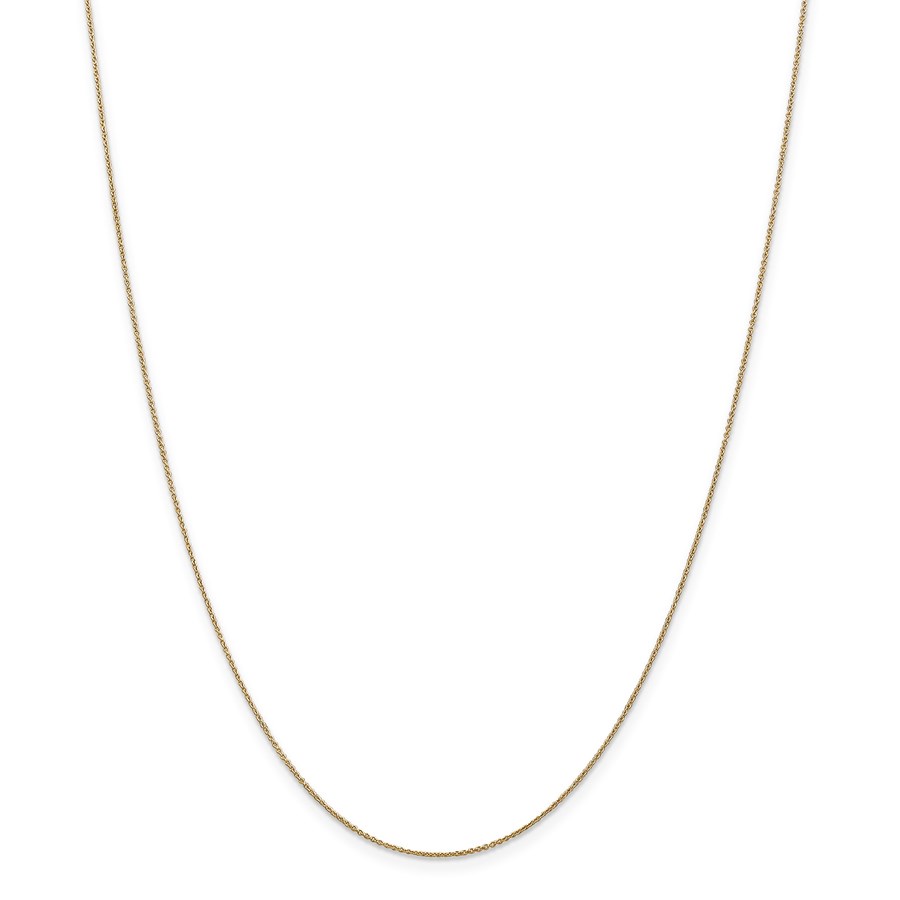 14k Gold .75 mm Solid Polished Cable Chain Necklace - 20 in.
