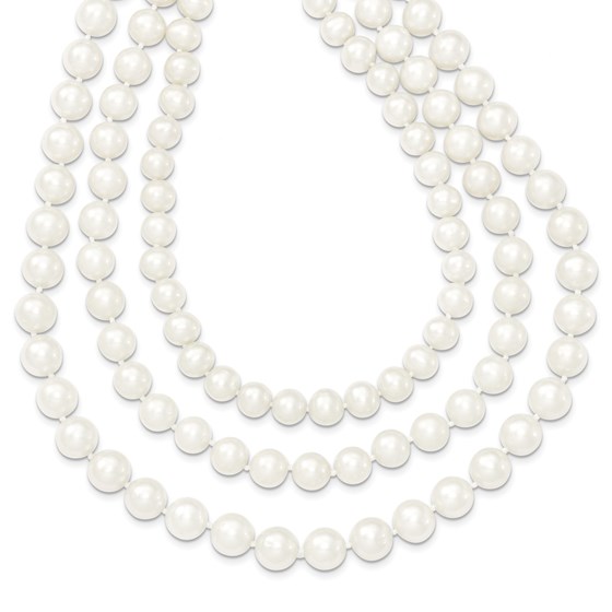 14k Gold 8-9 mm Freshwater Cultured 3-Strand Pearl Necklace 14k Gold 8-9 mm Freshwater Cultured 3-Strand Pearl Necklace