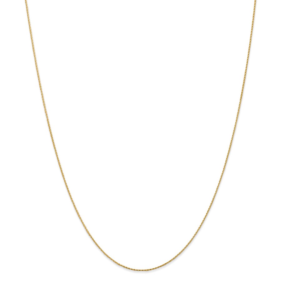 14k Gold .8 mm Round Diamond-cut Wheat Chain Necklace - 16 in.