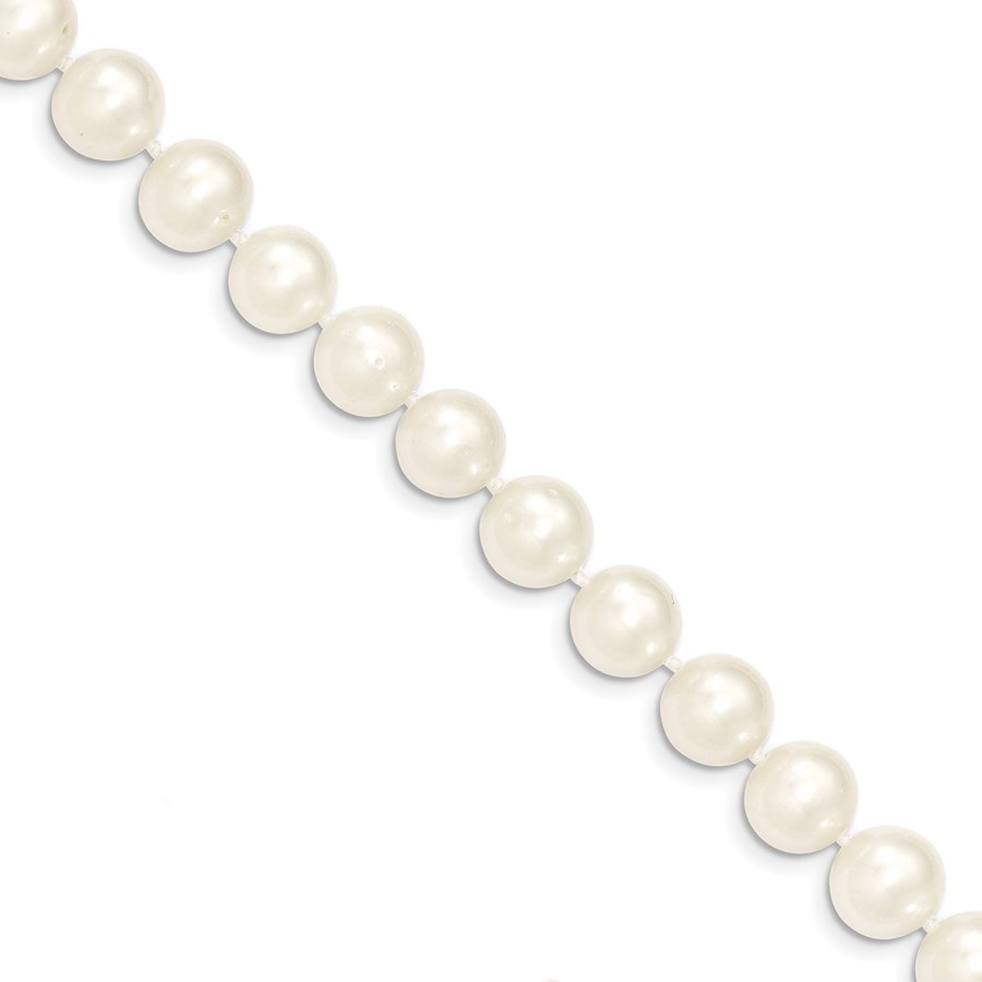 14k Gold 9-10 mm White Near Round Cultured Pearl Necklace