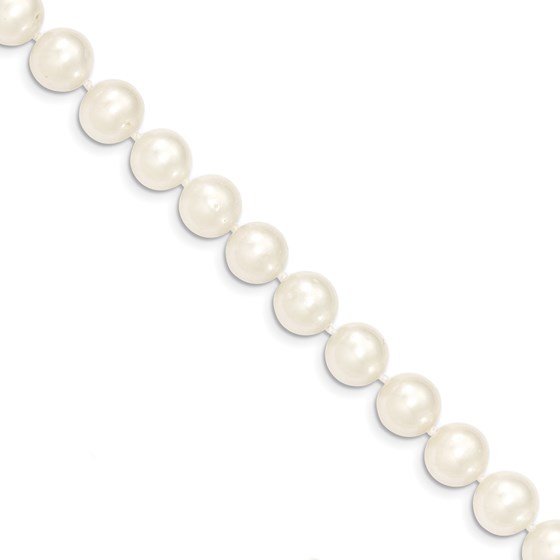 14k Gold 9-10 mm White Near Round Cultured Pearl Necklace 14k Gold 9-10 mm White Near Round Cultured Pearl Necklace