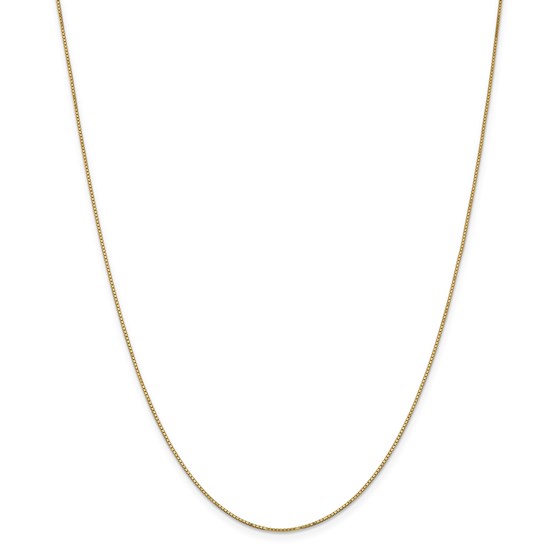 14k Gold .9 mm Box Chain w/Spring Ring Necklace - 24 in.