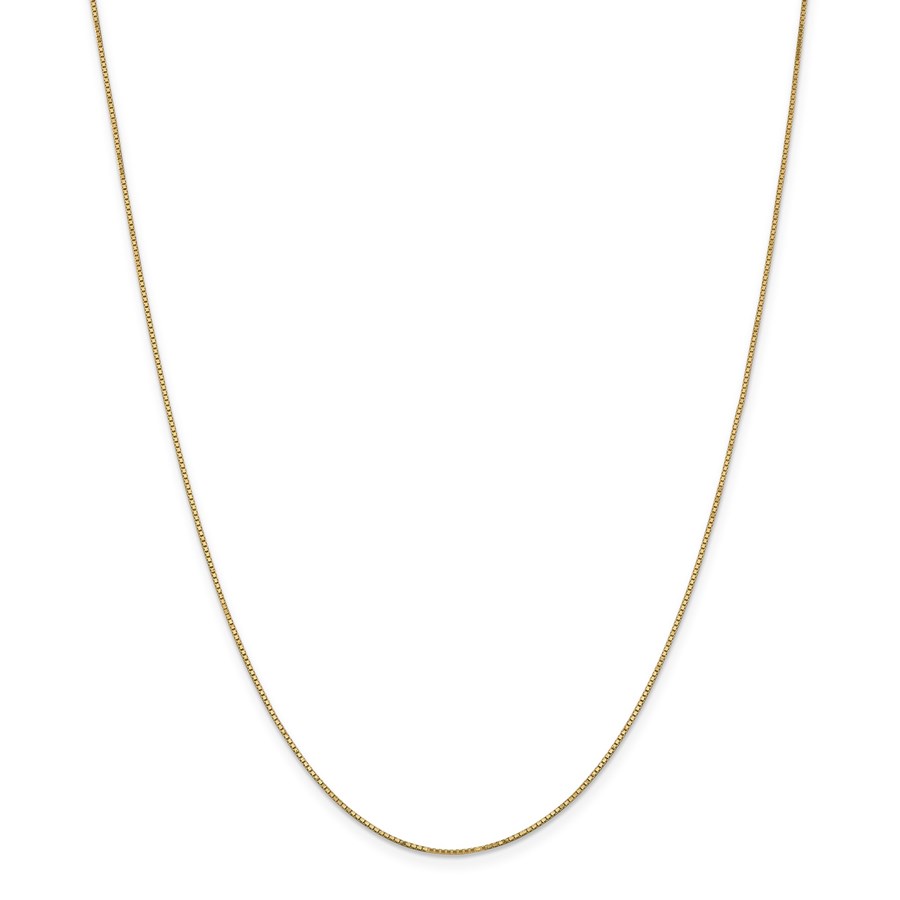14k Gold .9 mm Box Chain w/Spring Ring Necklace - 24 in.