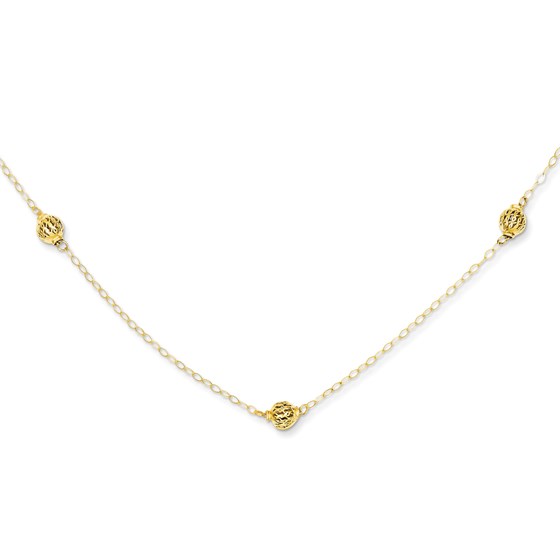 14k Gold Bead Necklace 14k Gold Bead Necklace