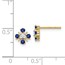 14k Gold Blue Sapphire and Diamond Post Earrings - 7 mm