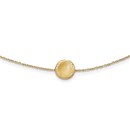 14k Gold Brushed & Polished Diamond Cut Circle Necklace